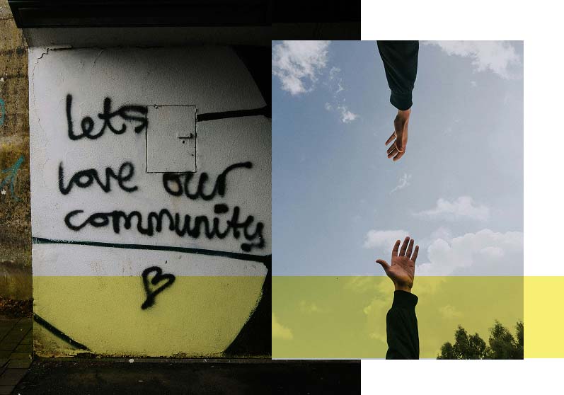 a poster that says lets love our community