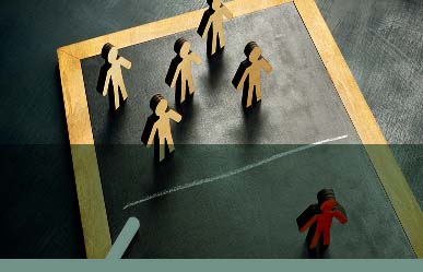 cardboard cutouts shaped like people