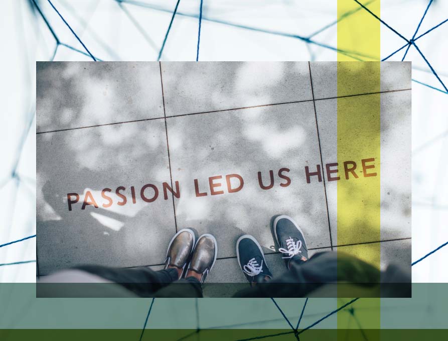 a sign on a sidewalk that reads passion lead us here